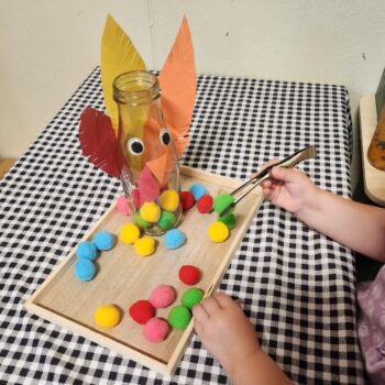 Feed the Turkey Thanksgiving activity for kids