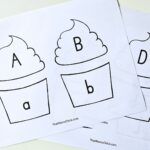 Printable cupcake letter matching activity for preschool learning