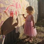 Outdoor painting activity for children